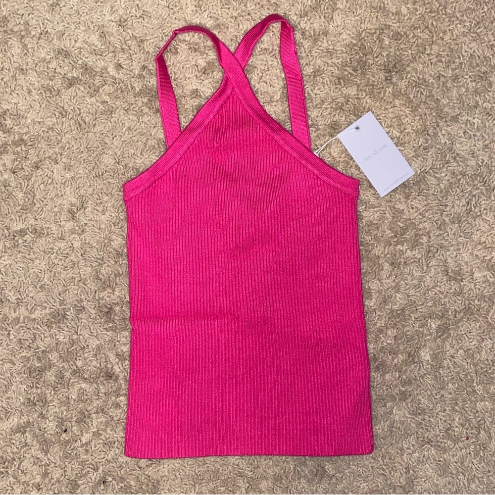 Petal & Pup Fuchsia Ribbed Crisscross Strap Tank